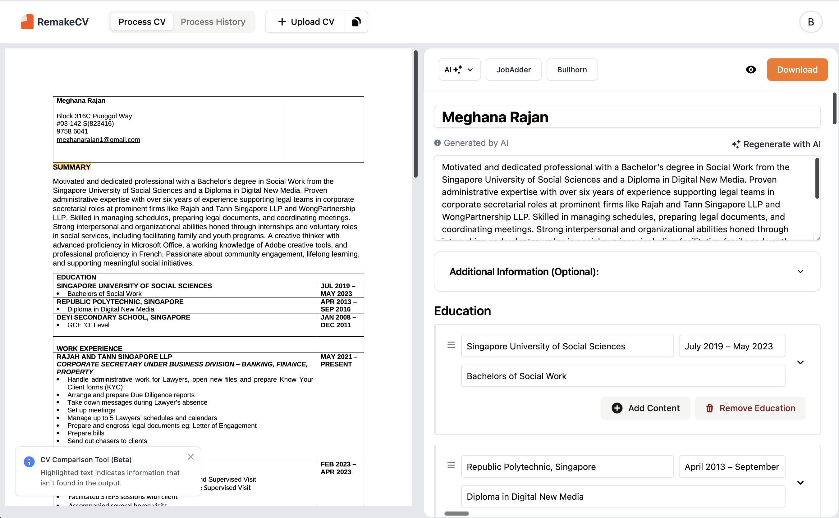 RemakeCV screenshot 1