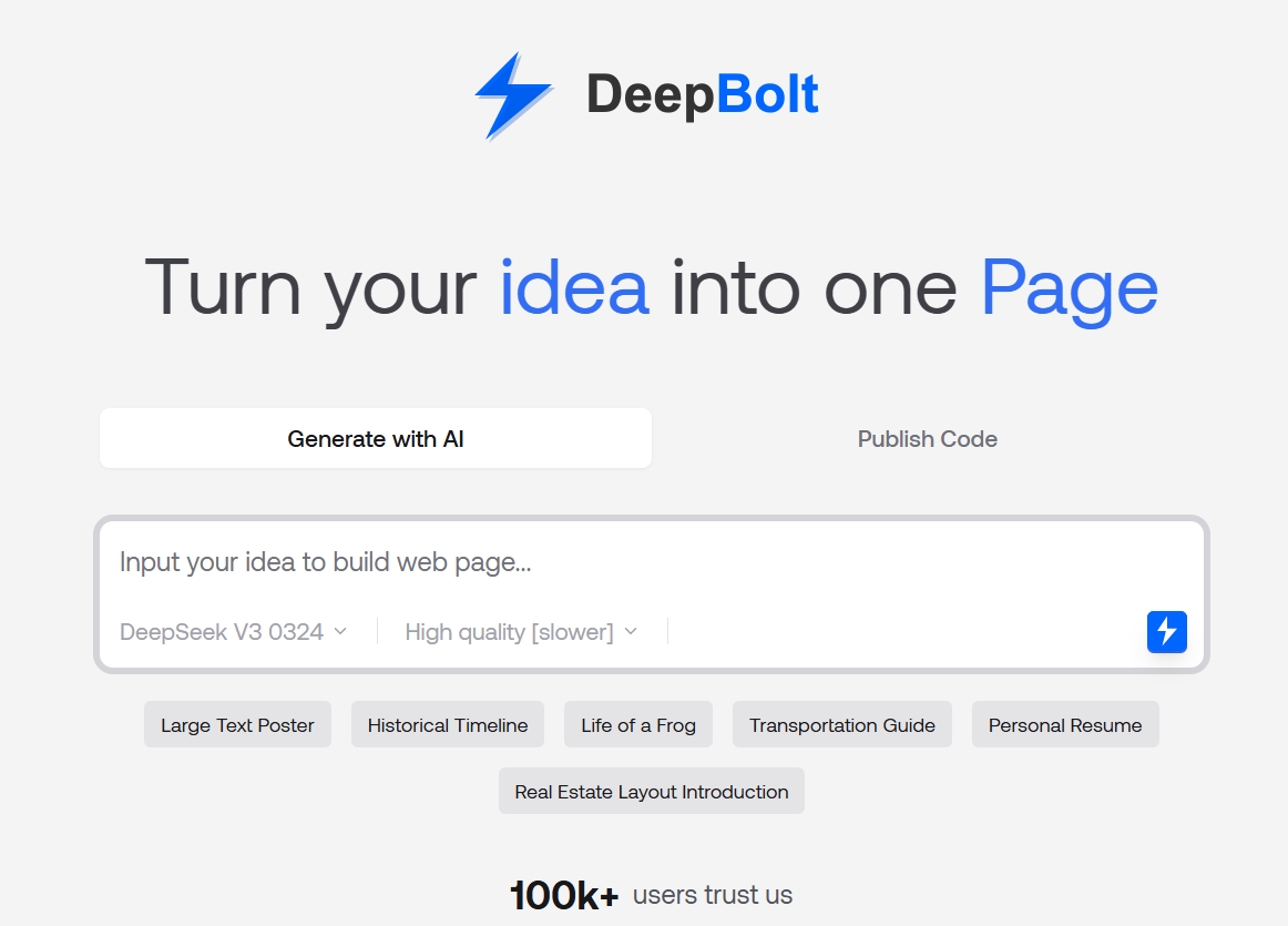 DeepBolt screenshot 1