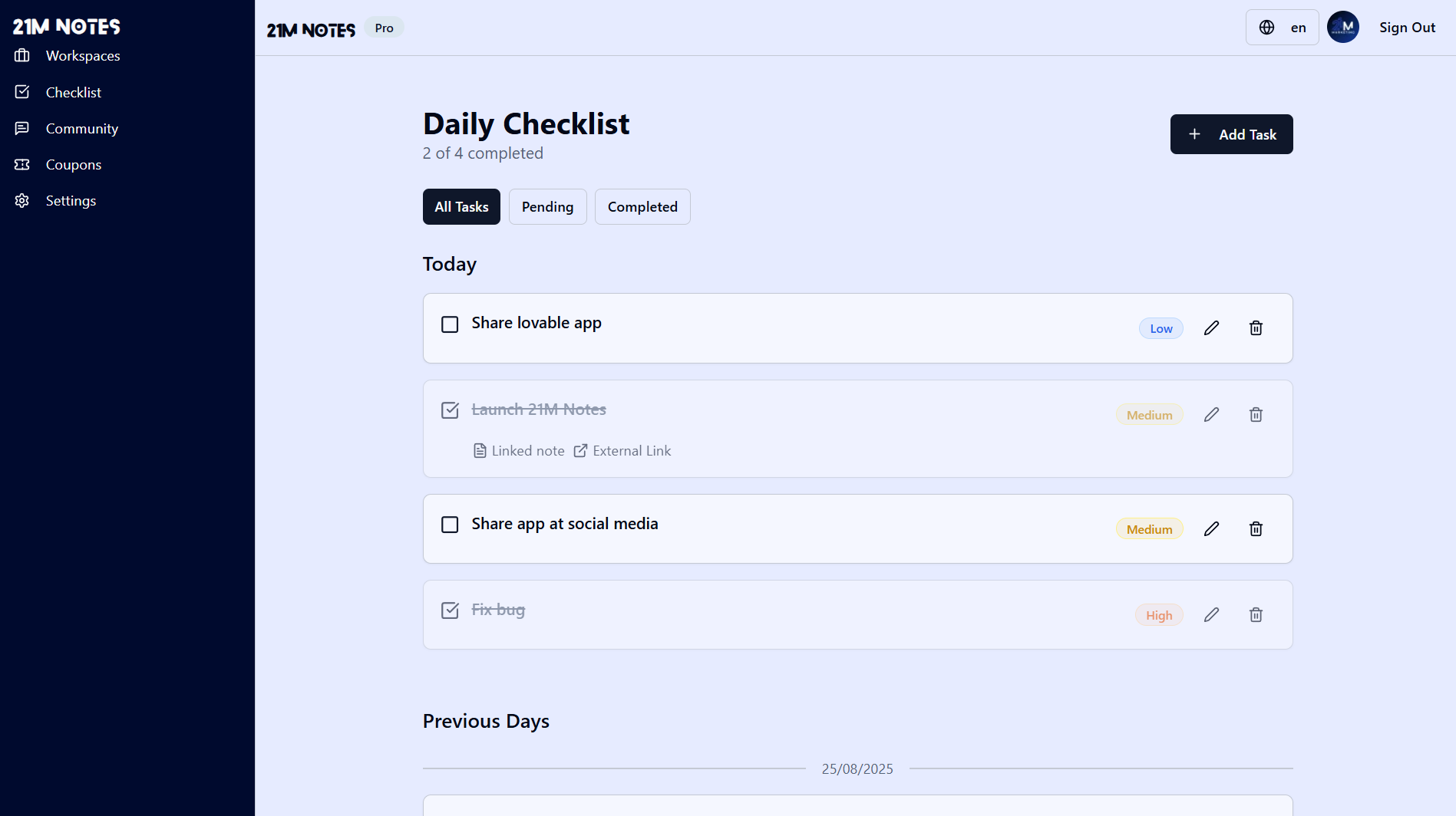 21M Notes screenshot 1