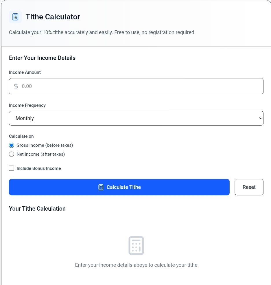 My Tithe Calculator screenshot 1
