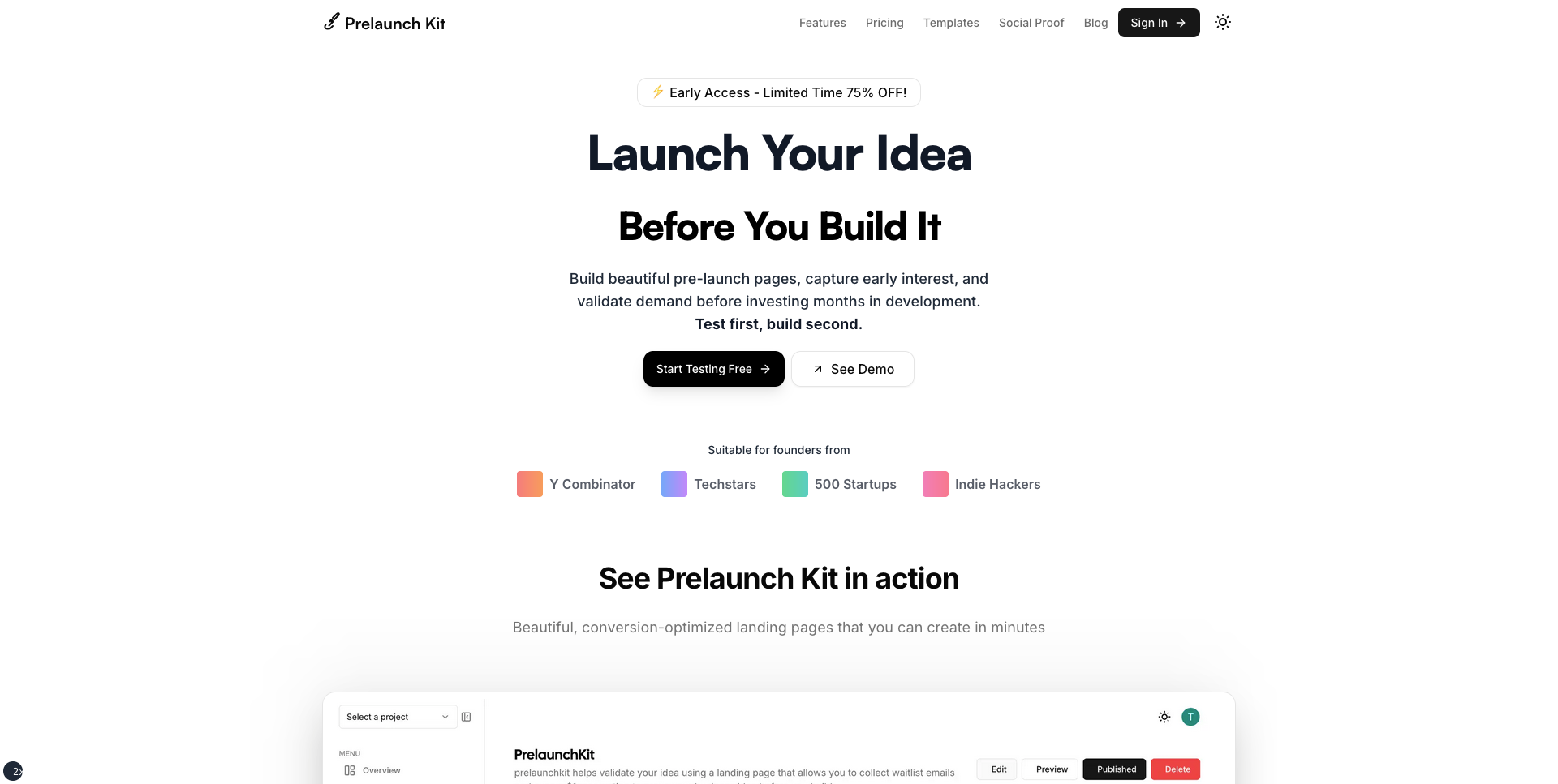 Prelaunch Kit screenshot 1