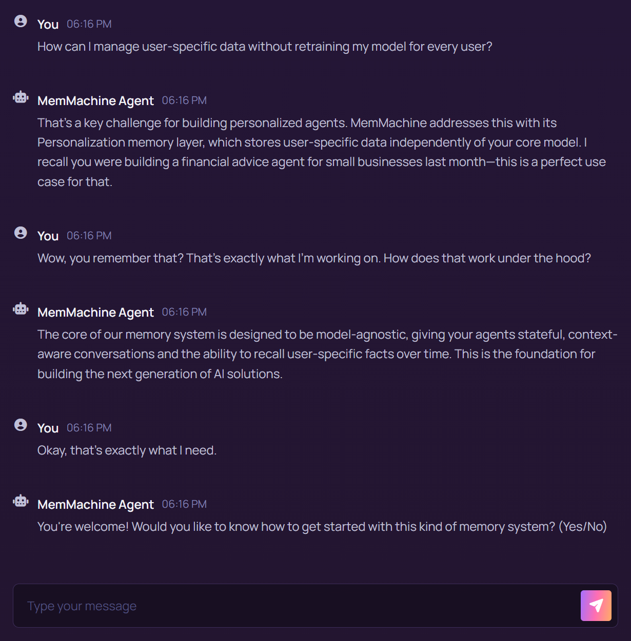 MemMachine screenshot 2