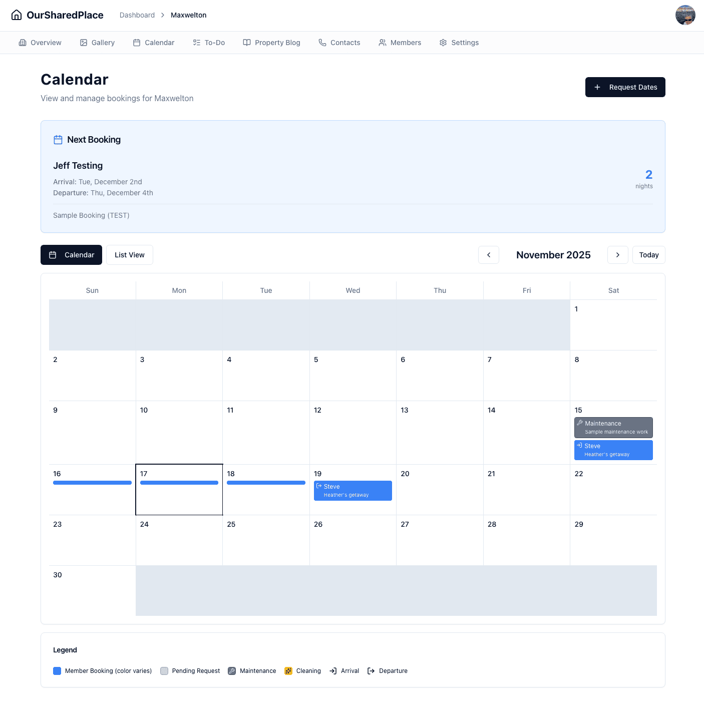 OurSharedPlace screenshot 2
