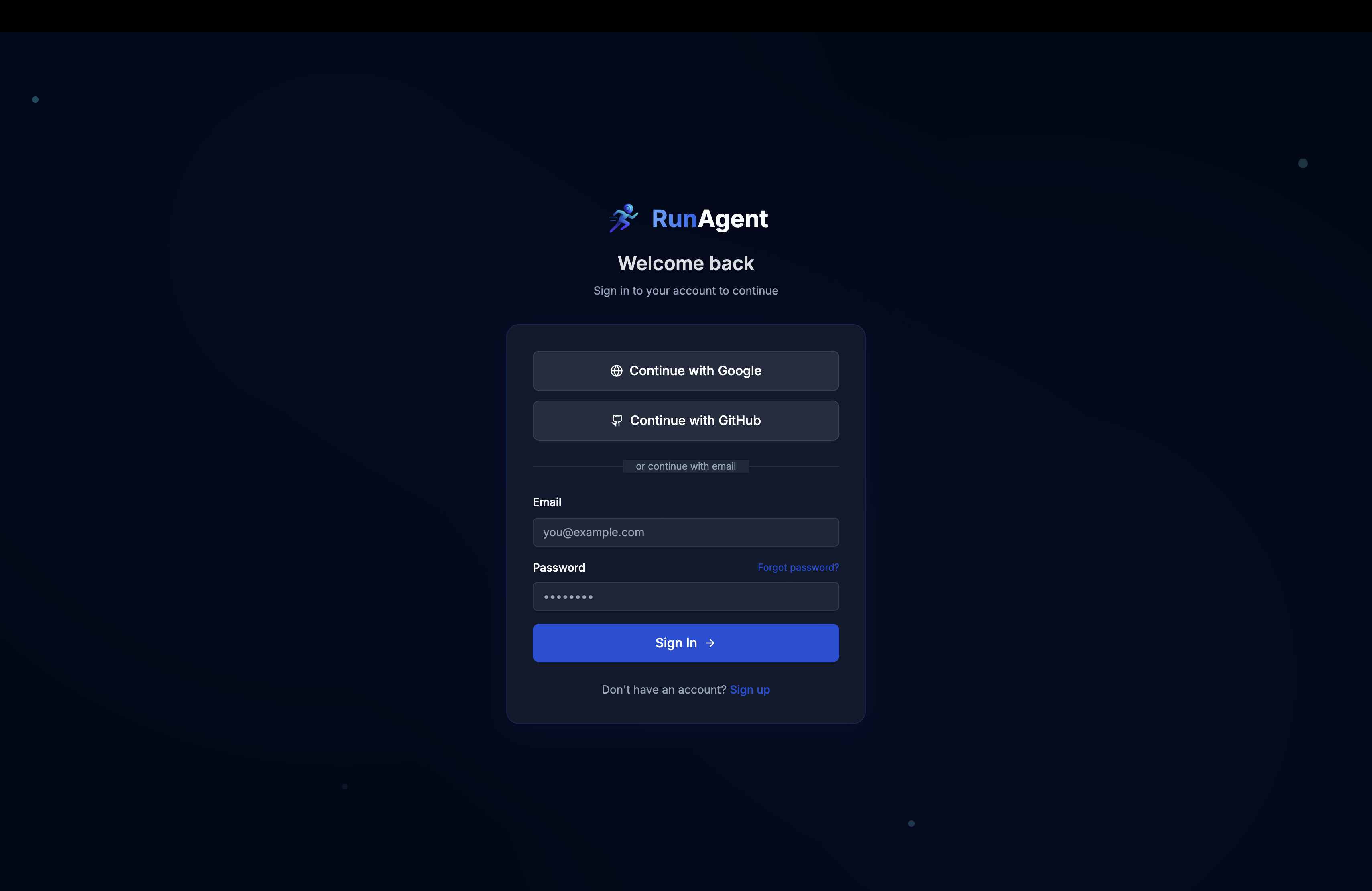 RunAgent screenshot 1