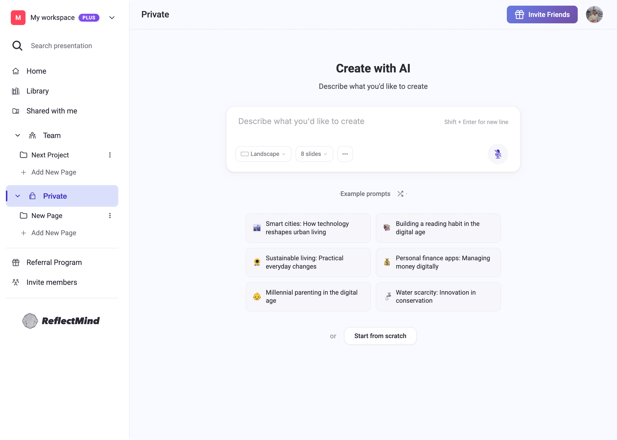 ReflectMind - AI-Powered Presentation & Visual Content Platform screenshot 1