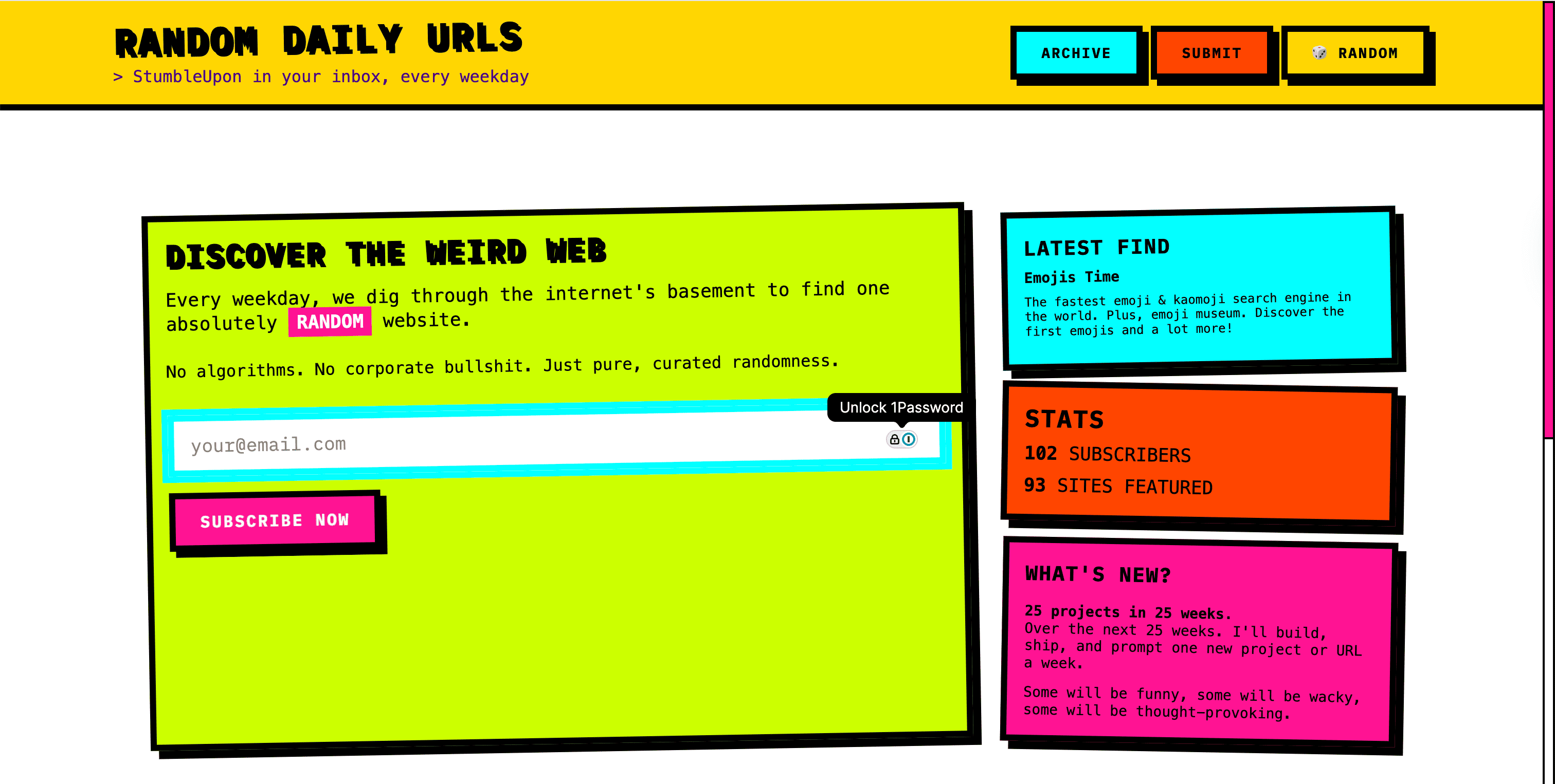 Random Daily Urls screenshot 1