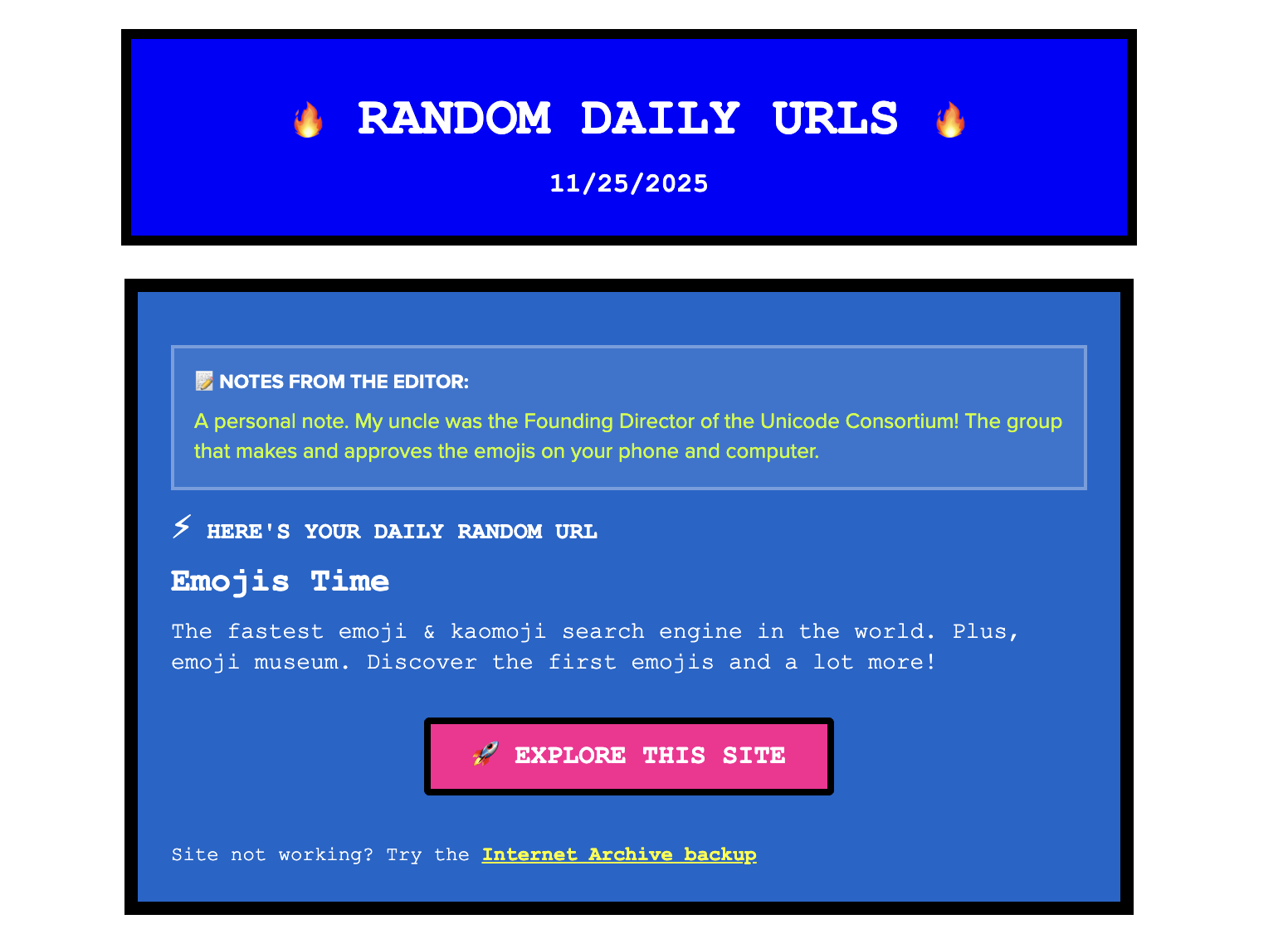 Random Daily Urls screenshot 2