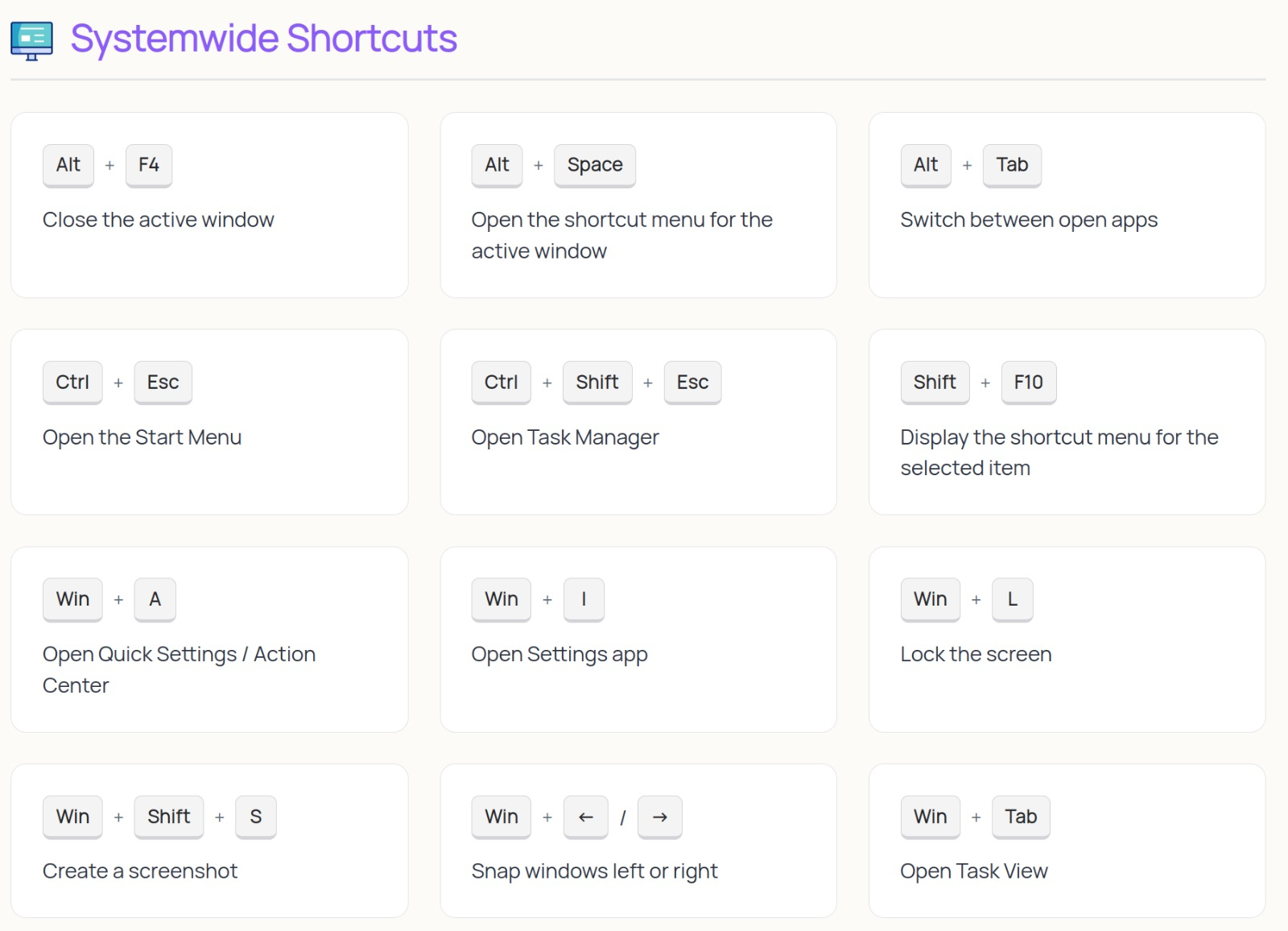 Computer Keyboard Shortcuts screenshot 1