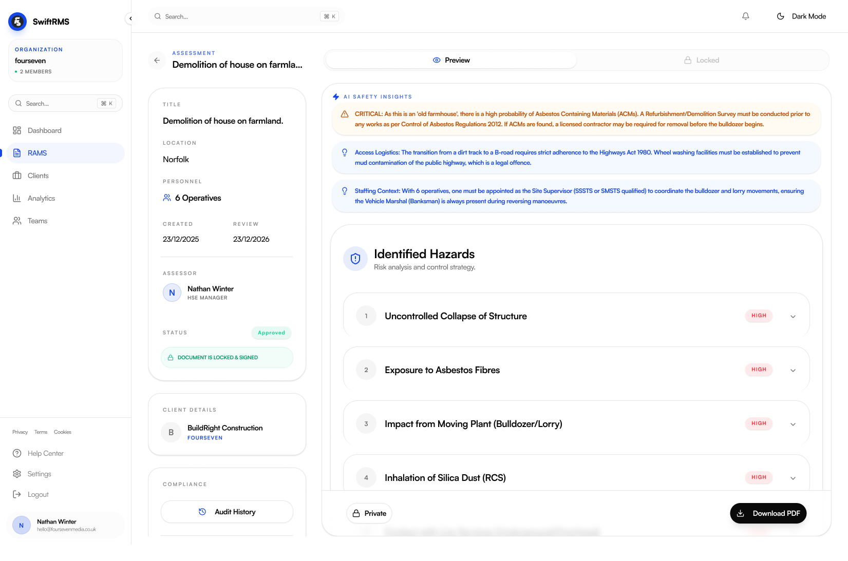 swiftRMS screenshot 1
