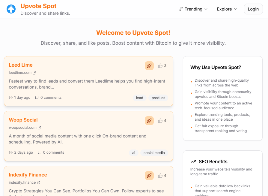 UpVoteSpot screenshot 1
