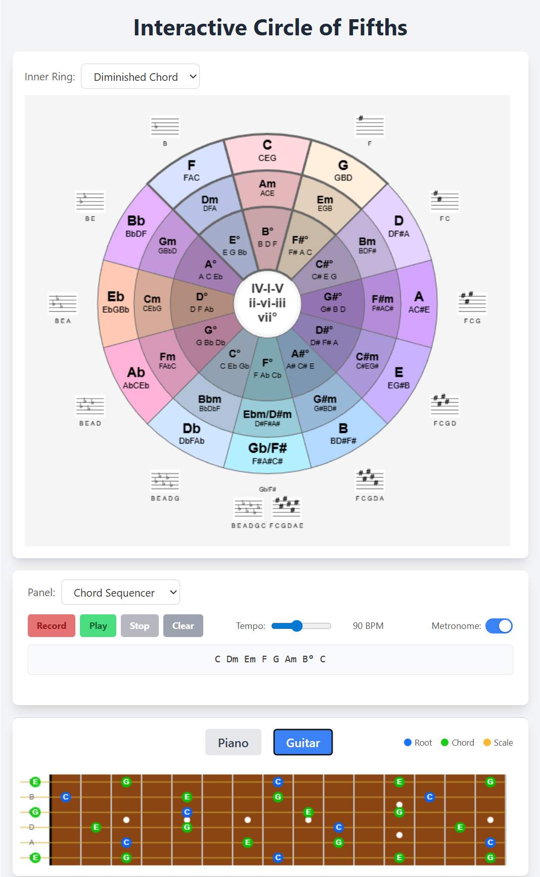 Interactive Circle of Fifths screenshot 2