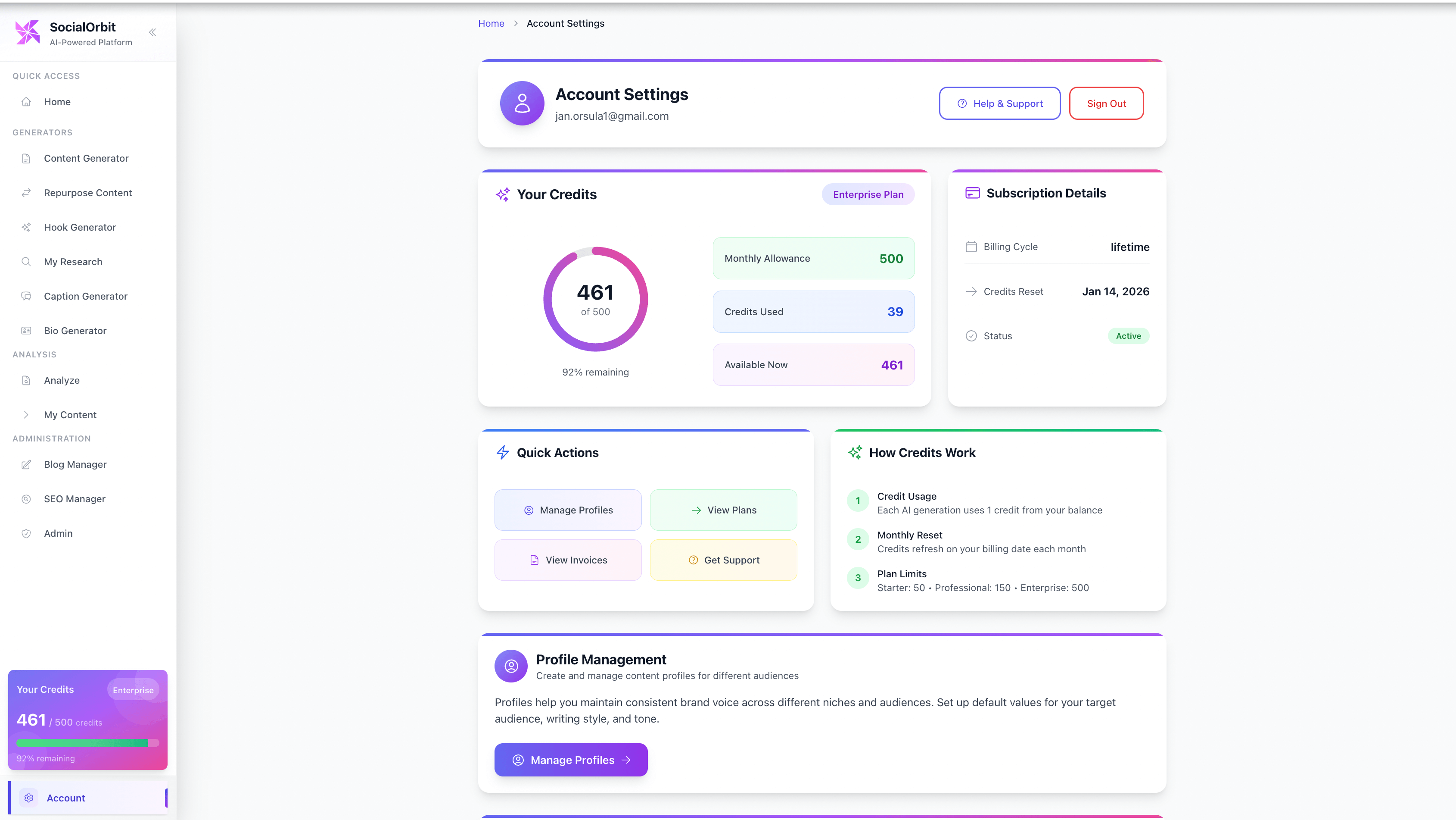 SocialOrbit screenshot 1