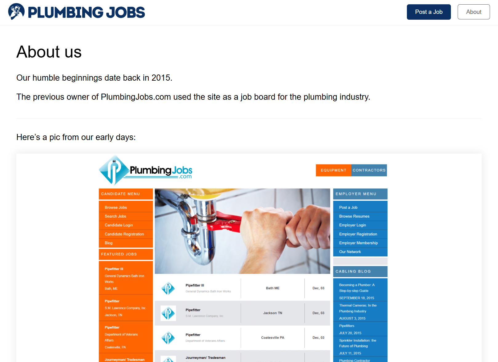PlumbingJobs.com screenshot 2