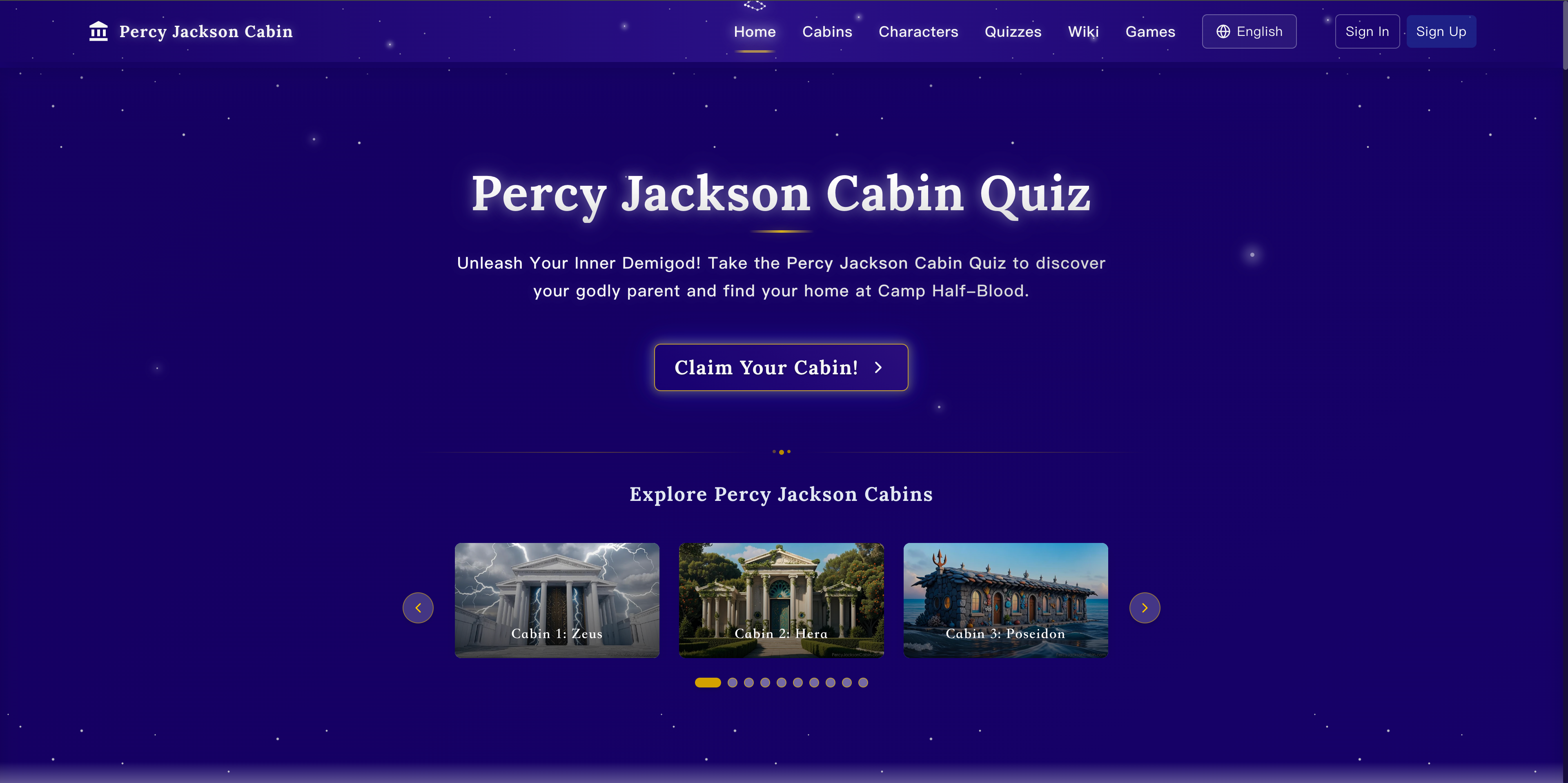 Percy Jackson Cabin Quiz screenshot 1