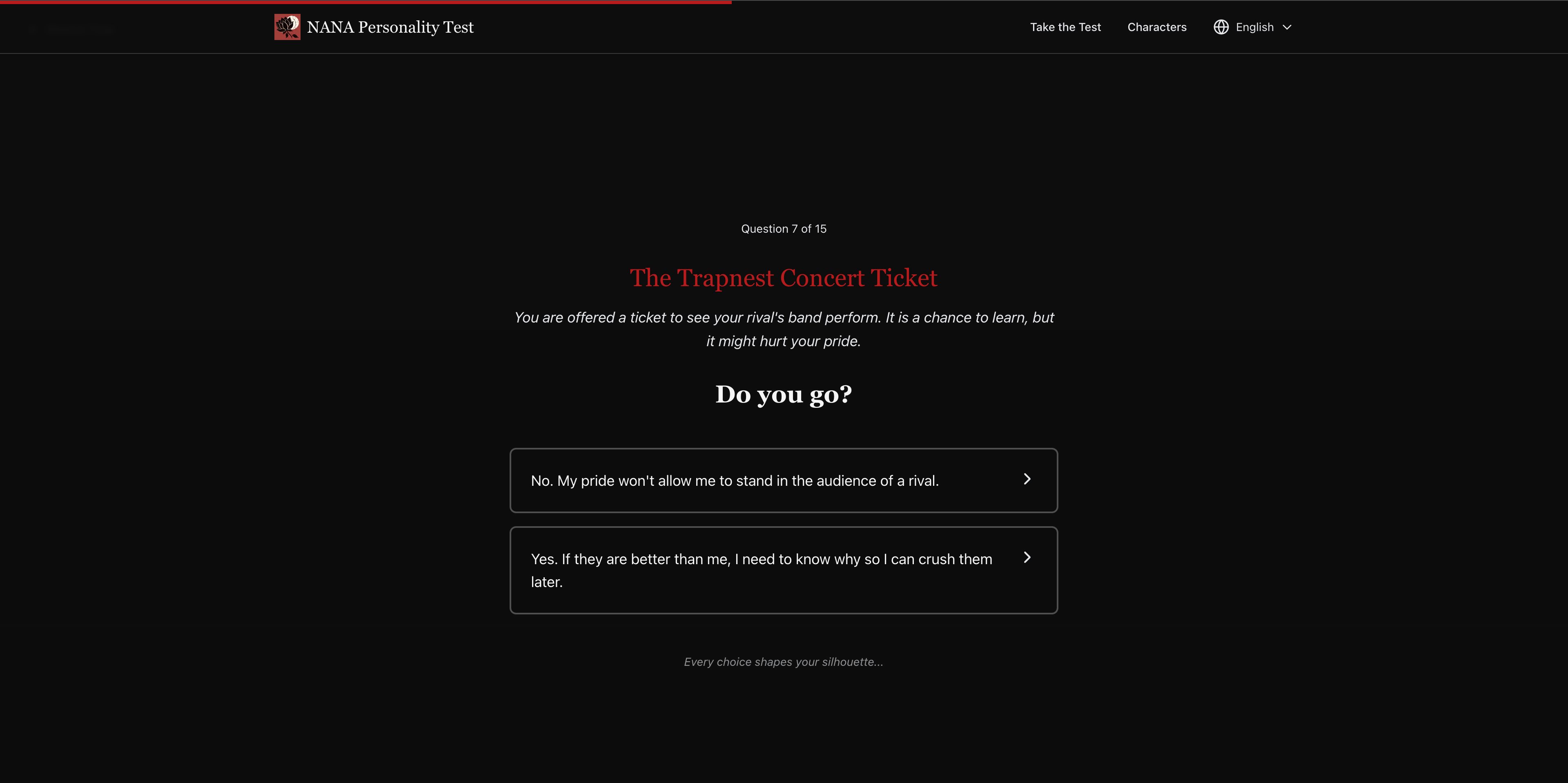 Nana Personality Test screenshot 1