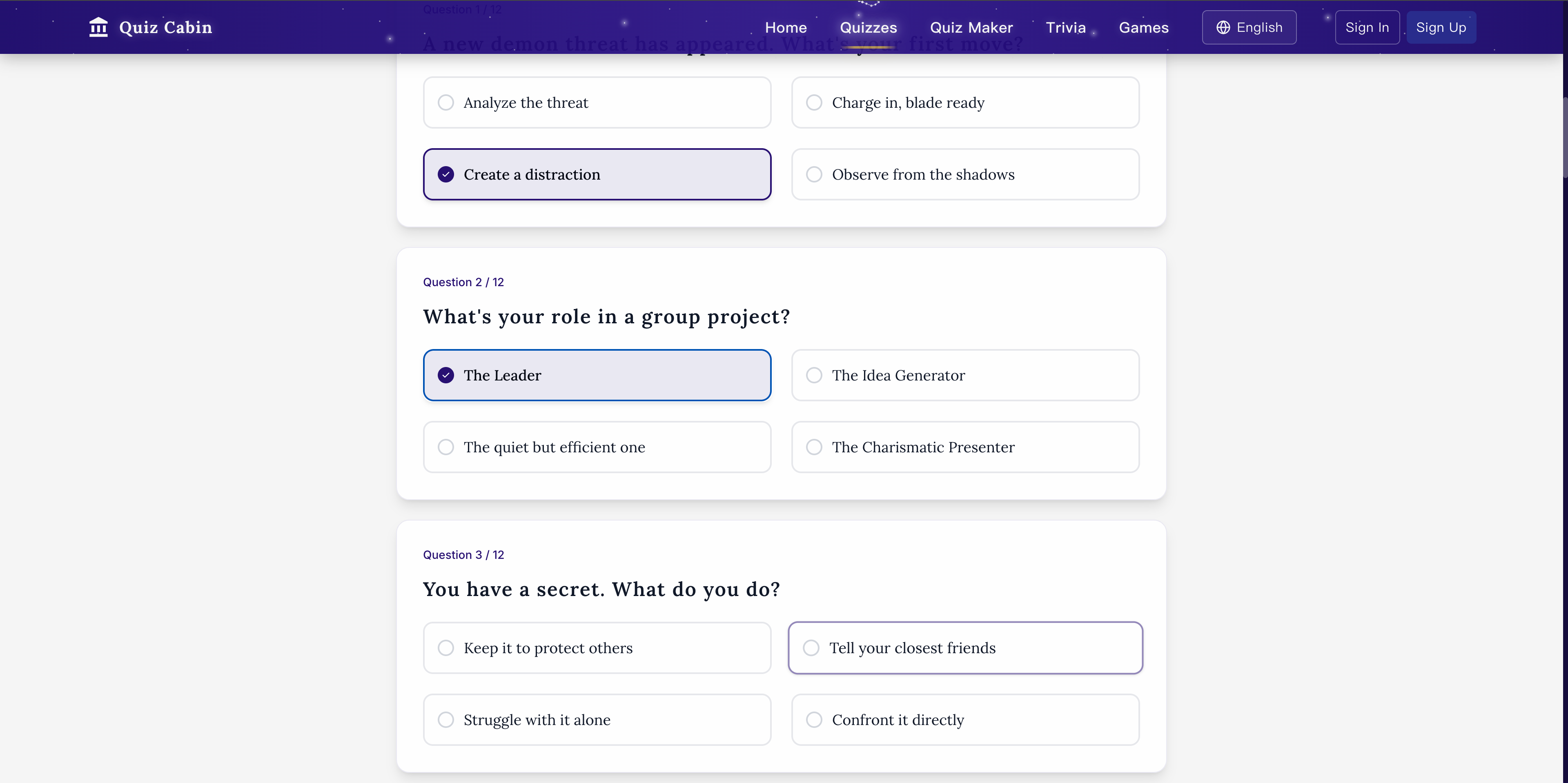 Quiz Cabin screenshot 4