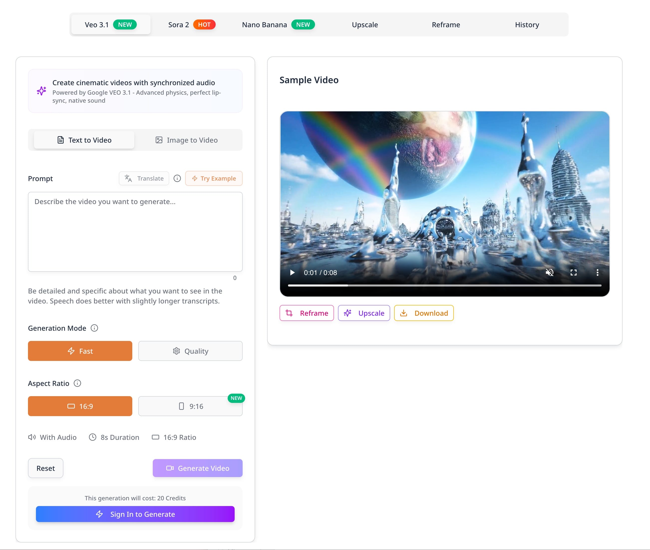 Veo 3 - Cinematic AI Video Generator with Audio screenshot 1