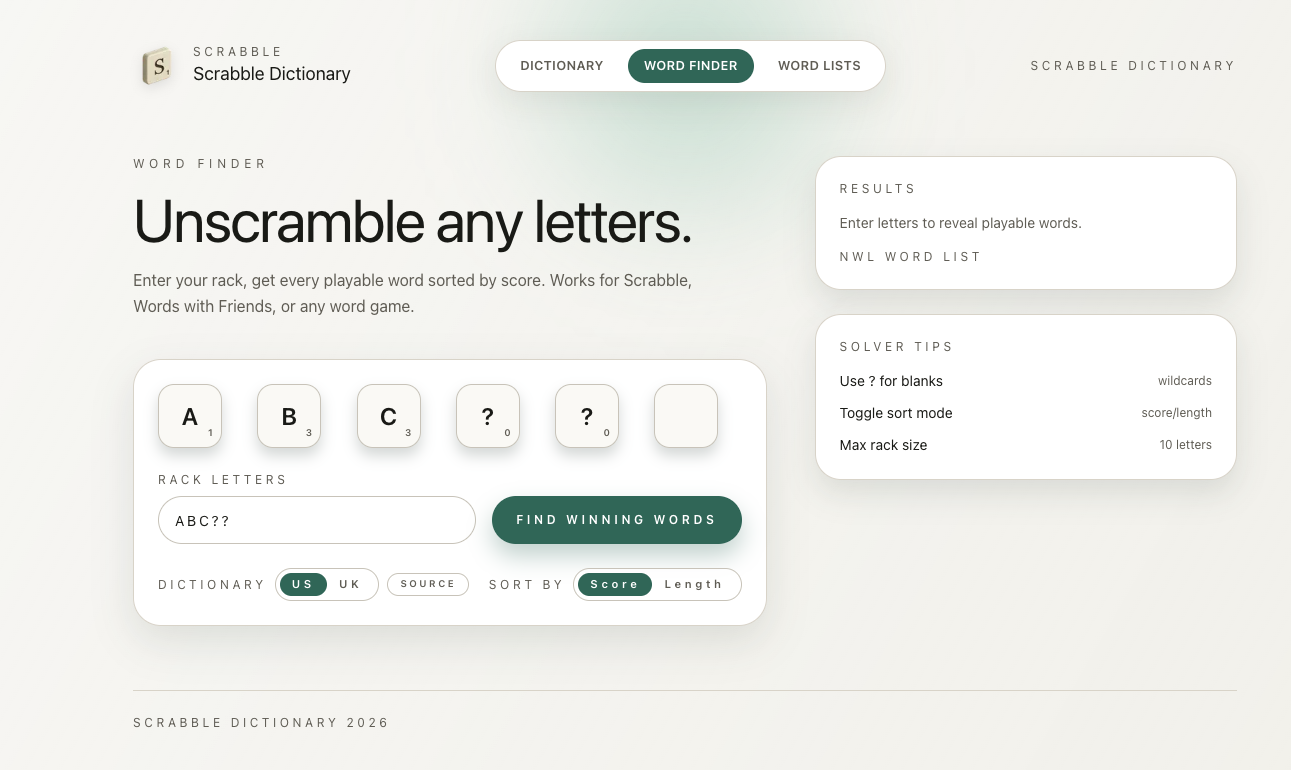 Scrabble Dictionary screenshot 1