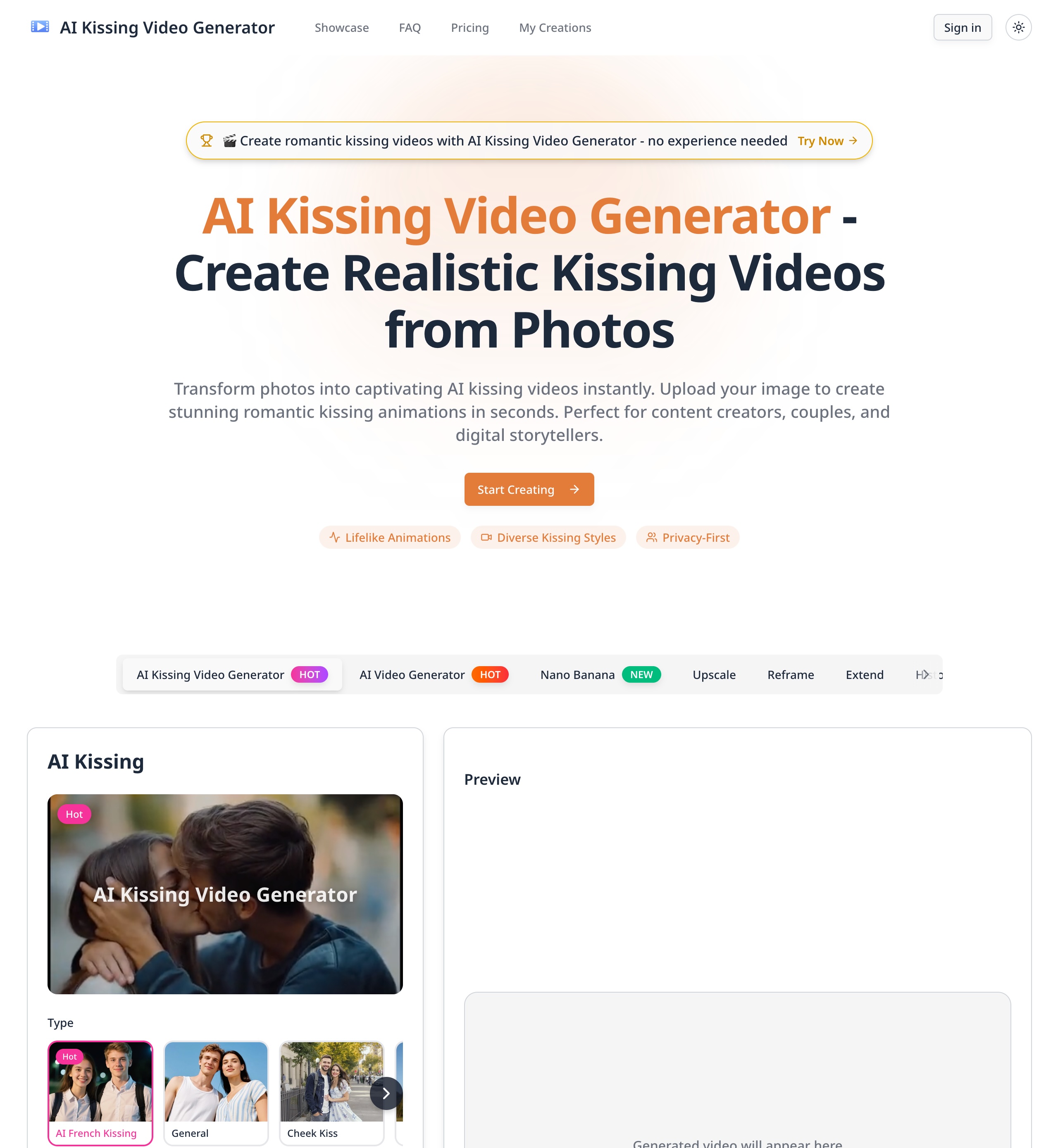 AI Kissing Video Generator screenshot 1