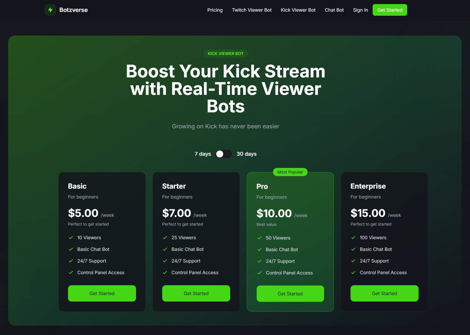 Kick and Twitch Services screenshot 1