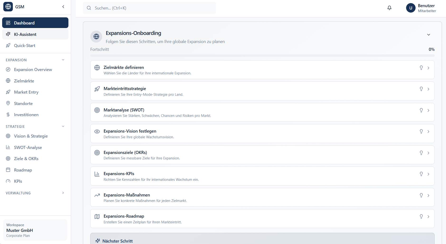GlobalStrategyManager: The Global Business Strategy & Expansion Platform screenshot 1
