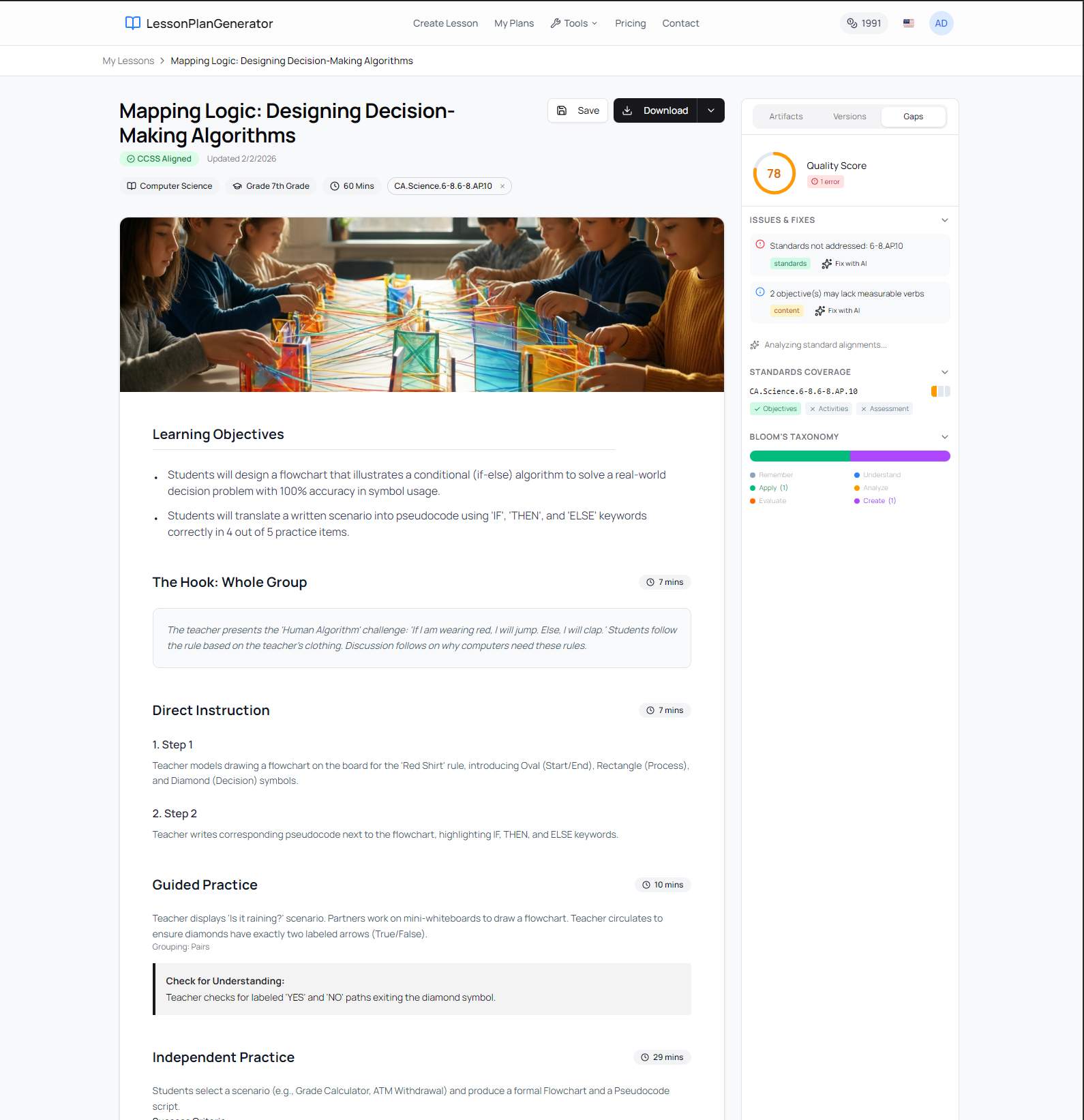LessonPlanGenerator screenshot 1