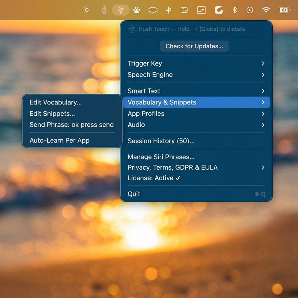 Hush Touch | Voice-to-Text for MacOS screenshot 1