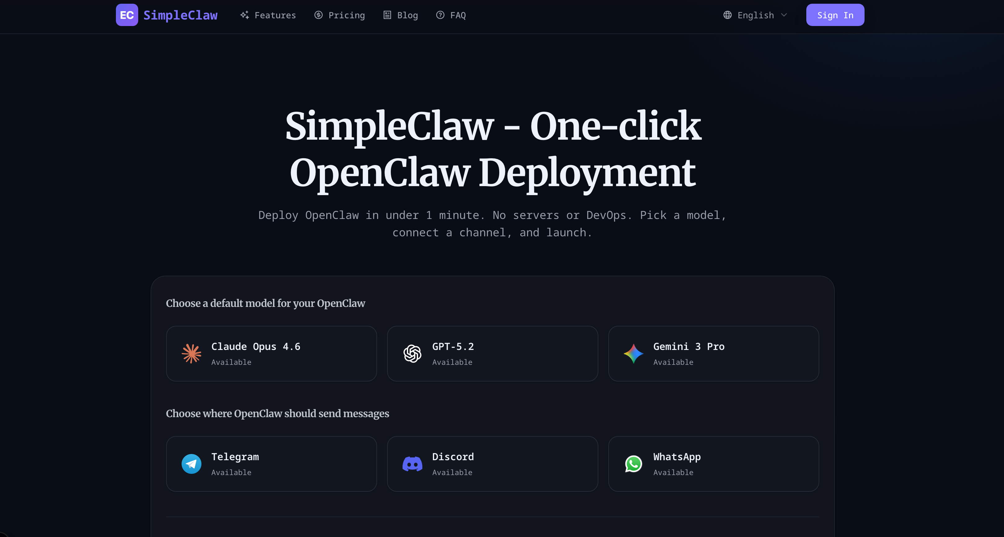 SimpleClaw screenshot 1