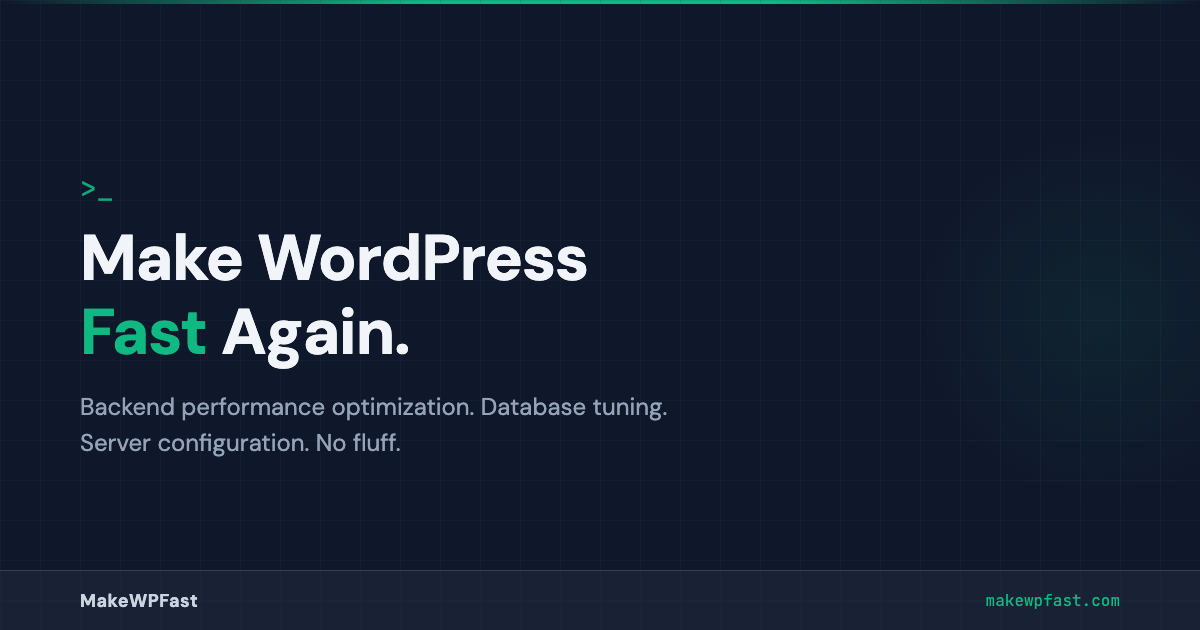 MakeWPFast screenshot 1