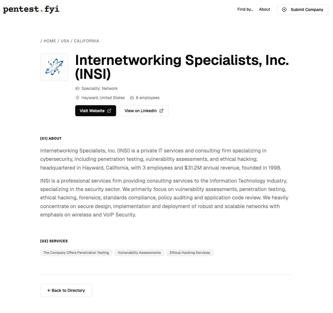 Pentest.fyi screenshot 1