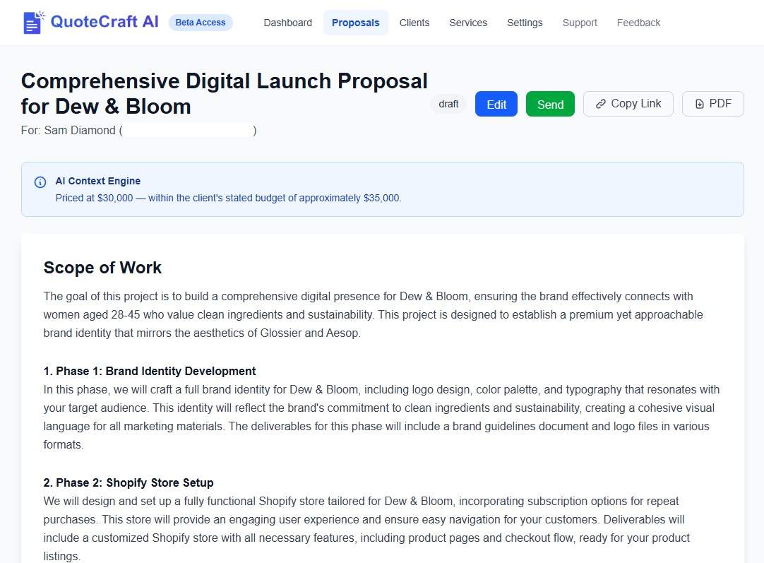 QuoteCraft AI screenshot 1