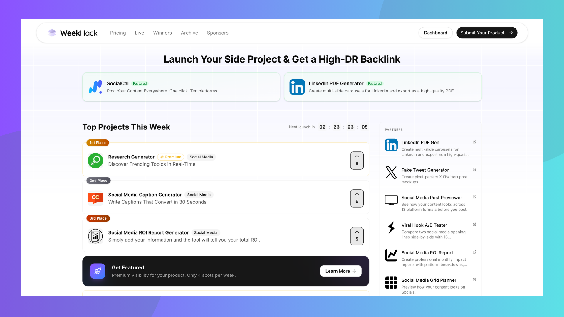 WeekHack screenshot 1