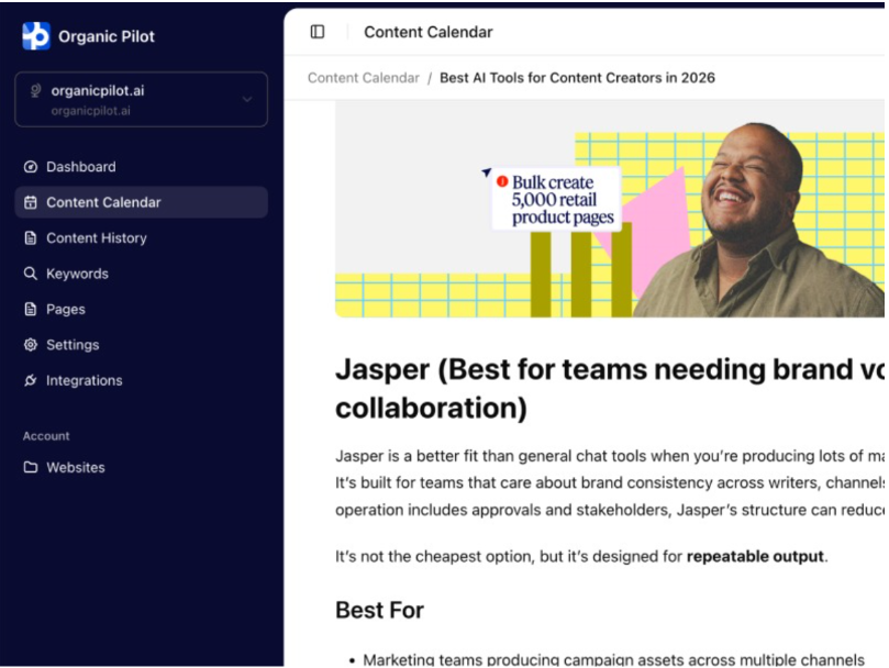 Organic Pilot screenshot 1