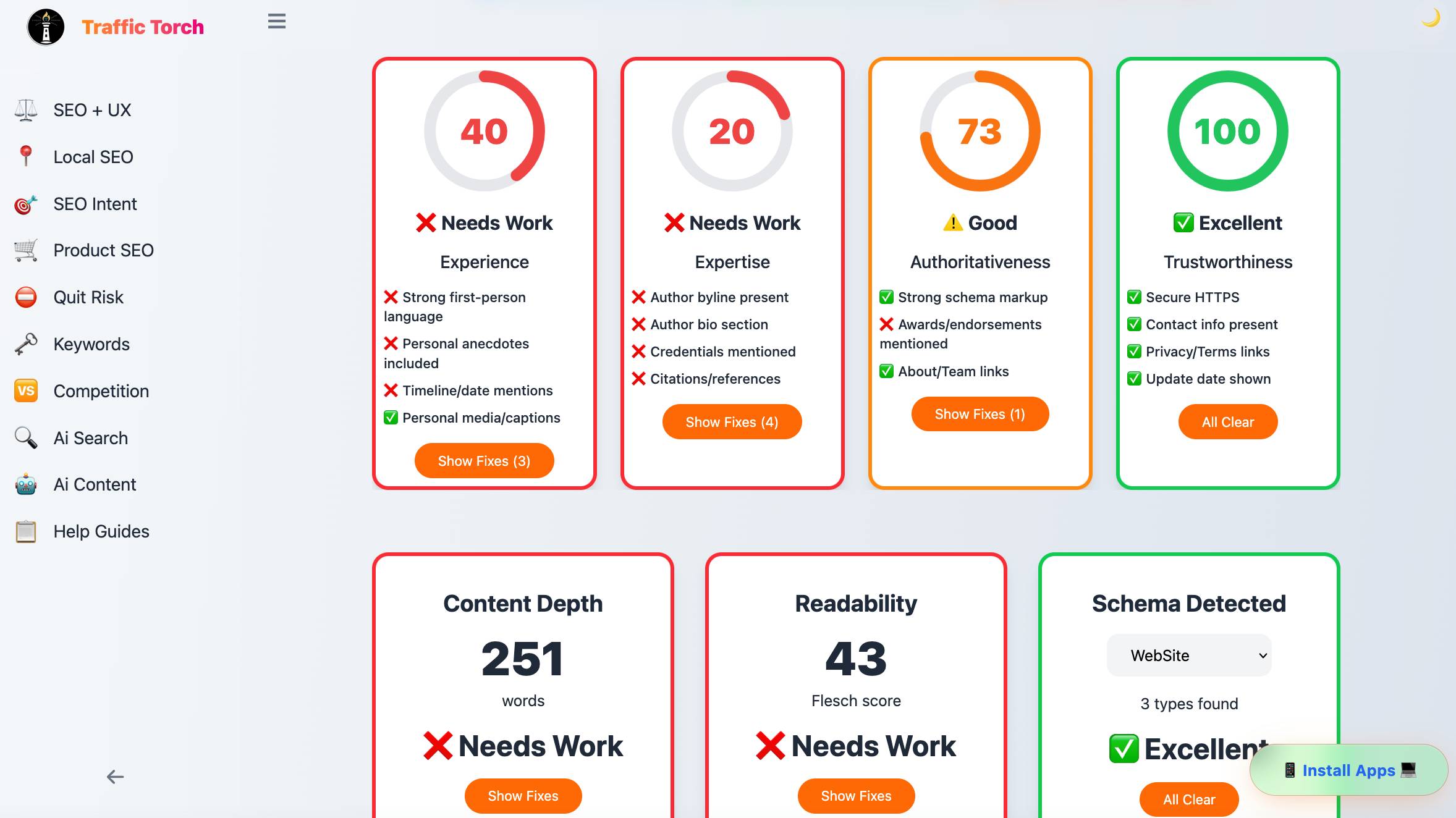 Traffic Torch - AI UX and SEO Toolkit screenshot 1