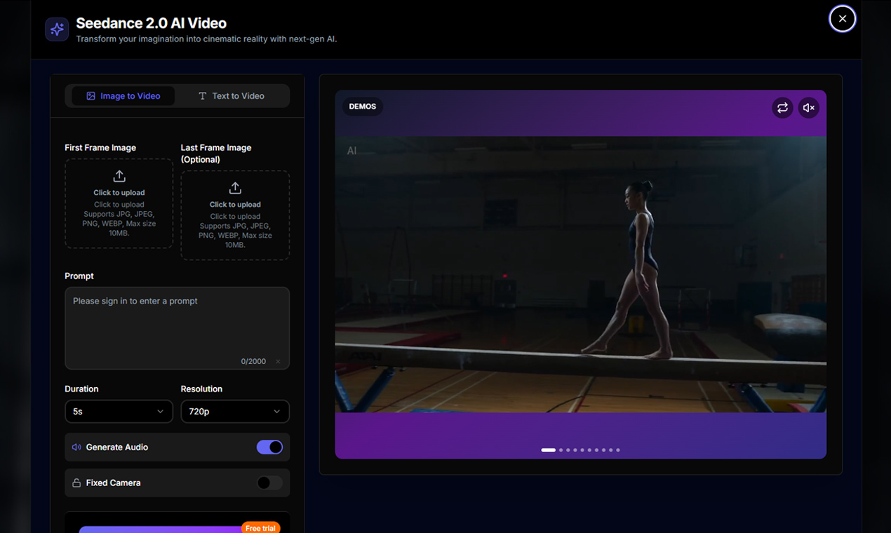 seedance 2.0 ai video screenshot 1