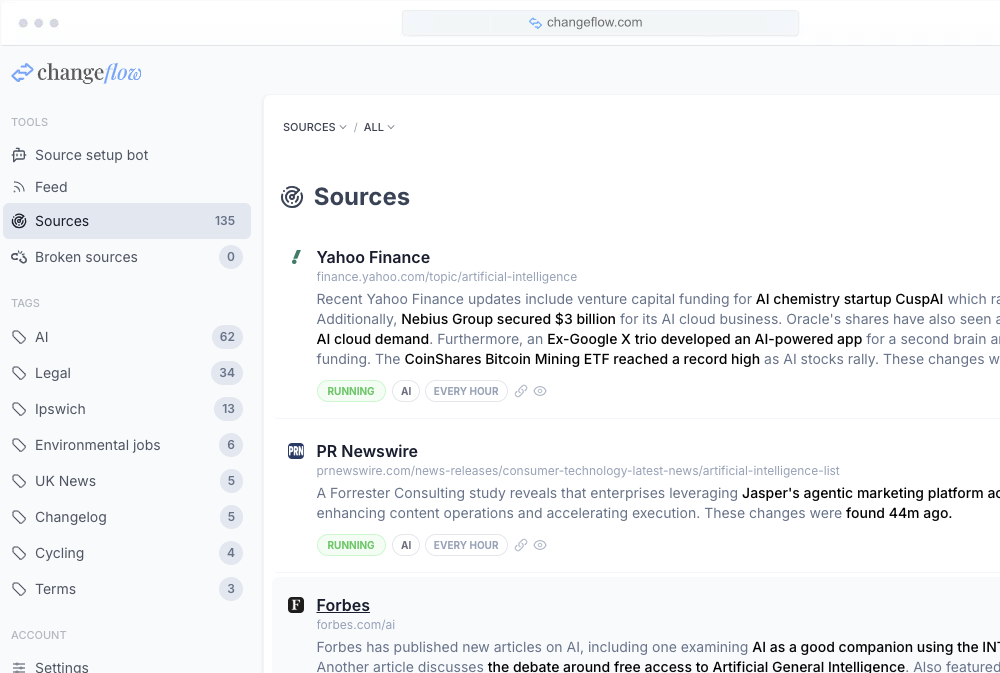 Changeflow screenshot 1