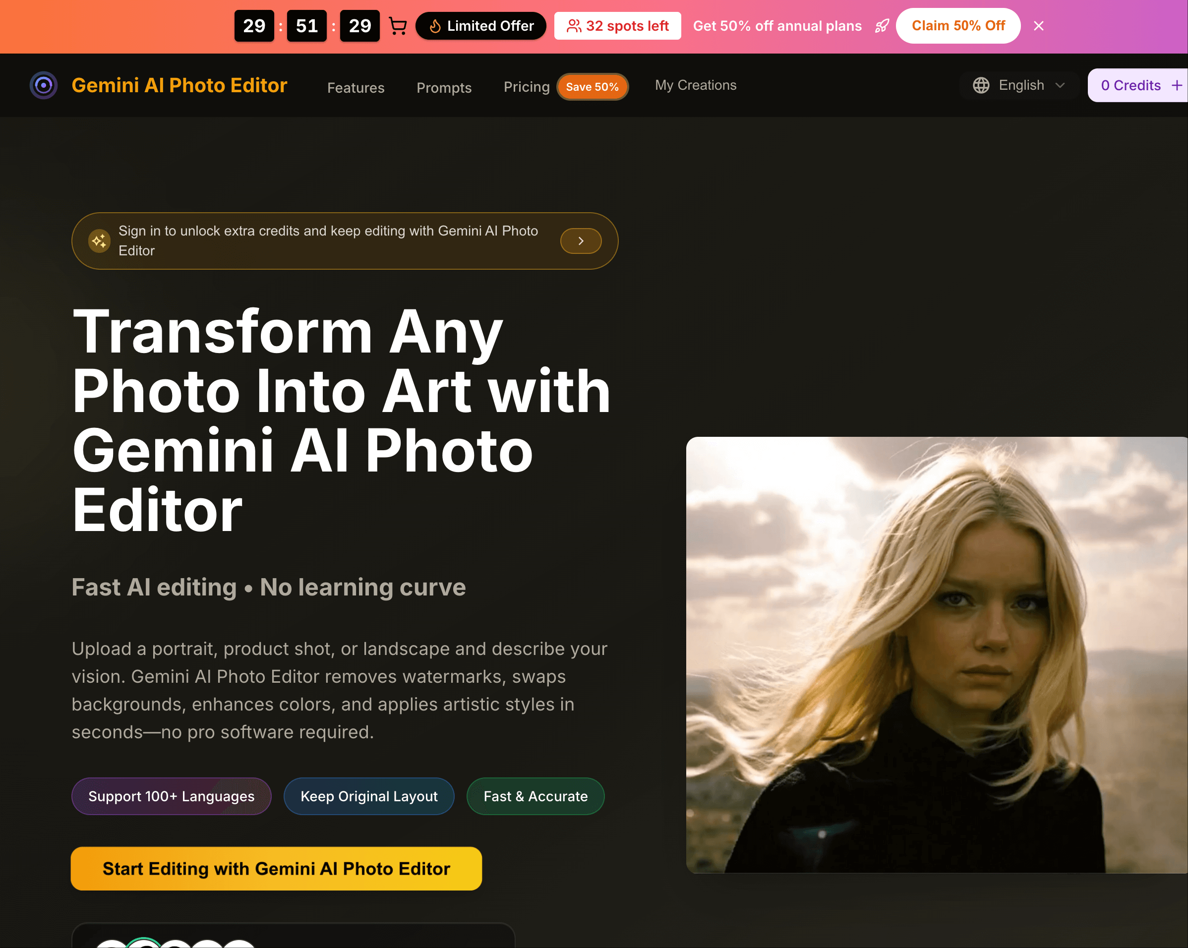 Gemini AI Photo Editor screenshot 1