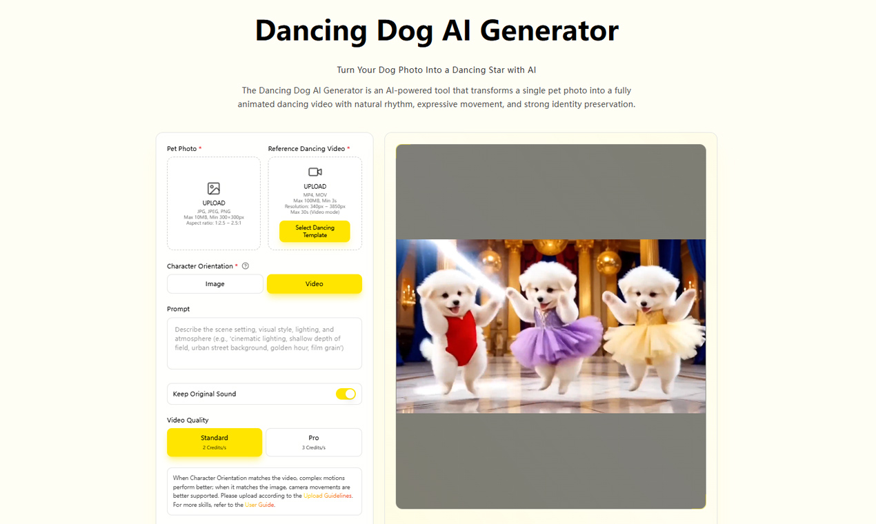 AI Dog Dancing Generator screenshot 1