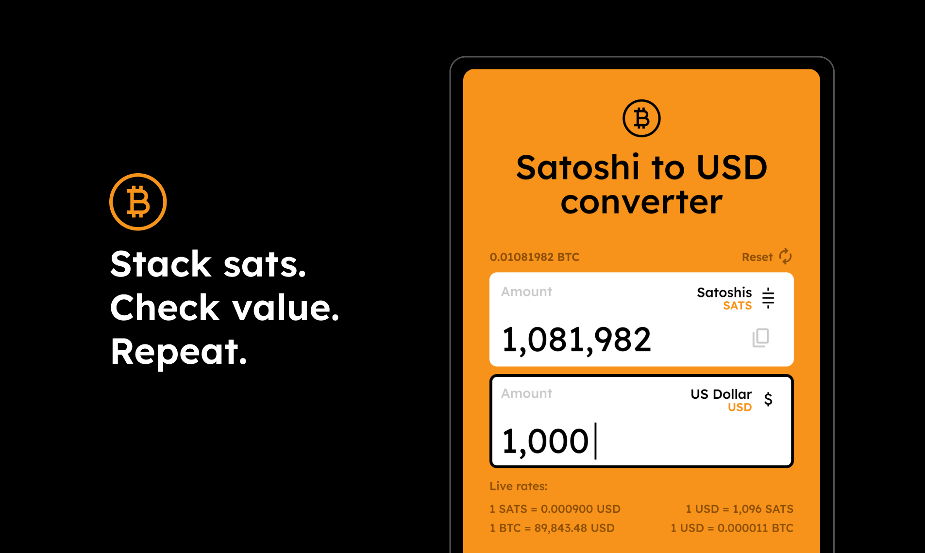 Sats2USD screenshot 1