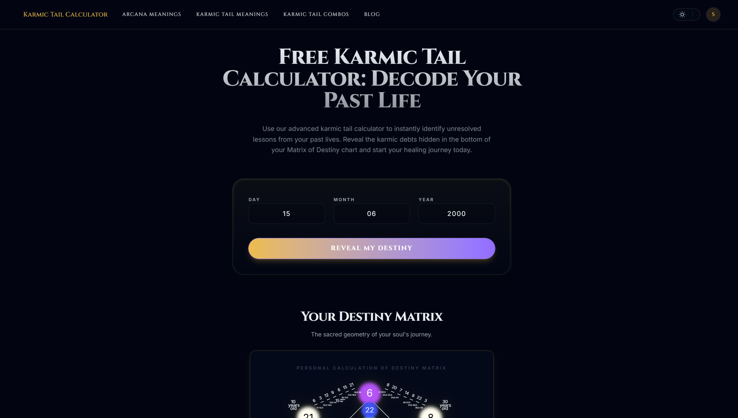 Karmic Tail Calculator screenshot 1
