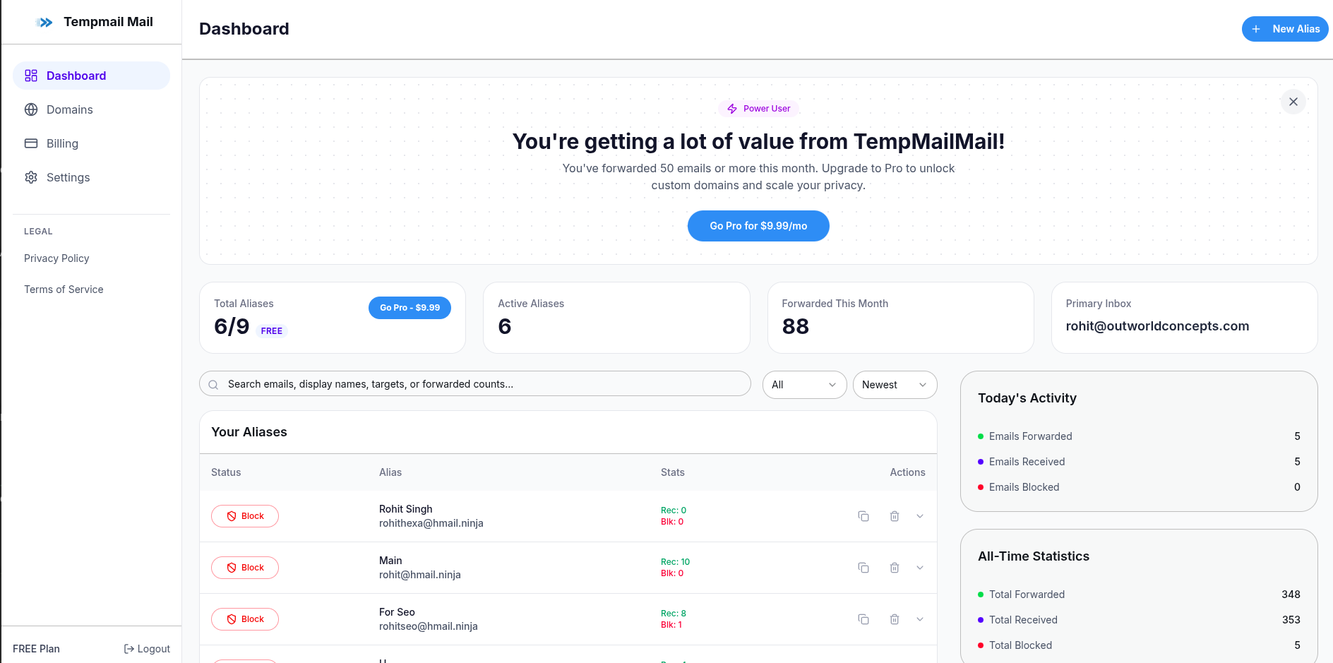 TempMailMail screenshot 3