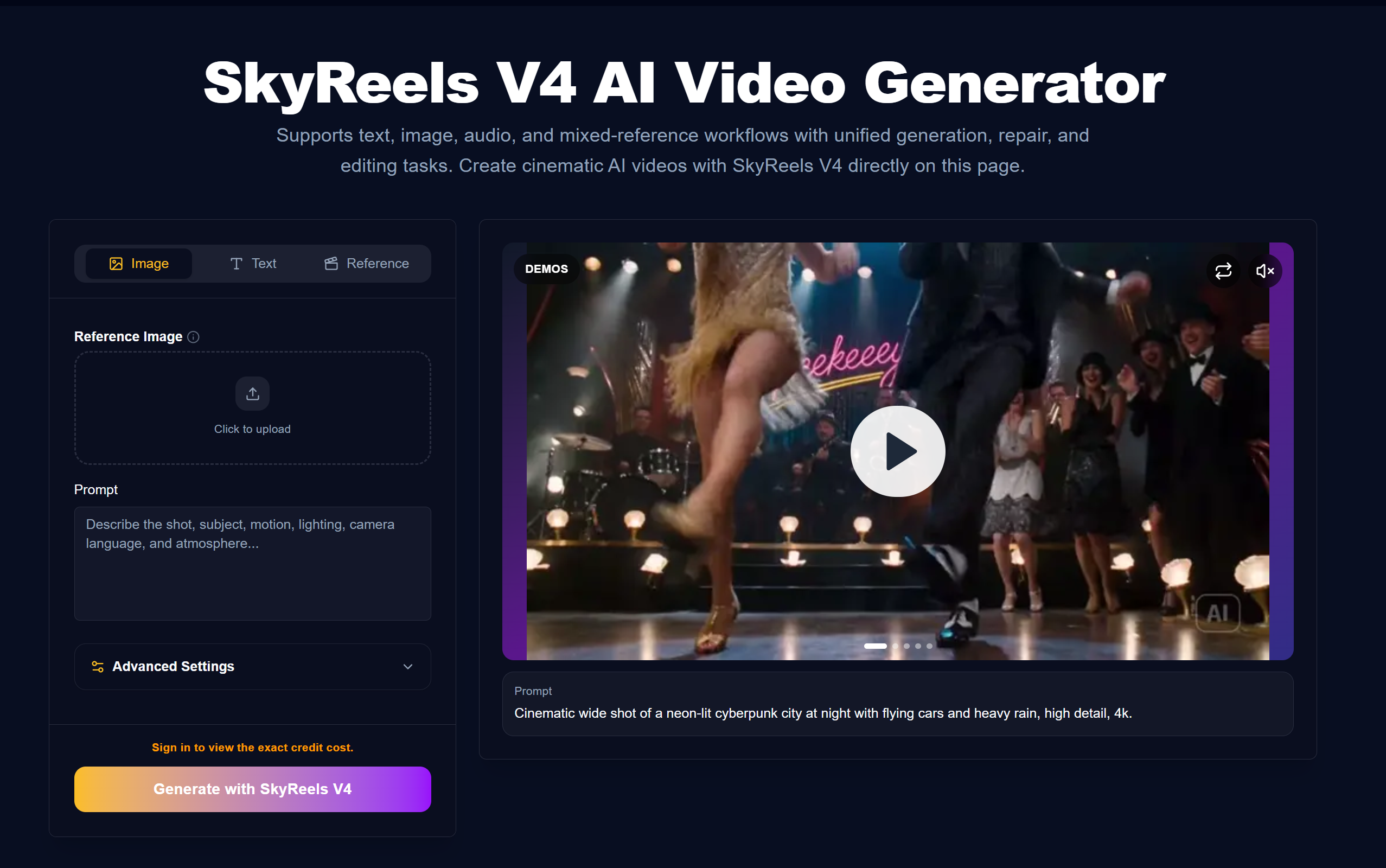 SkyReels V4 AI Video Generator screenshot 1