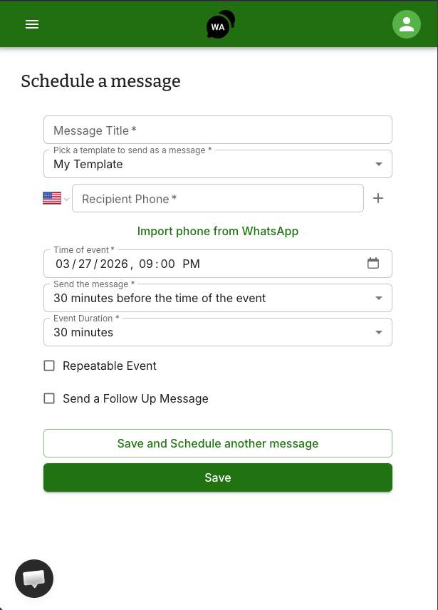 WA Reminders screenshot 2