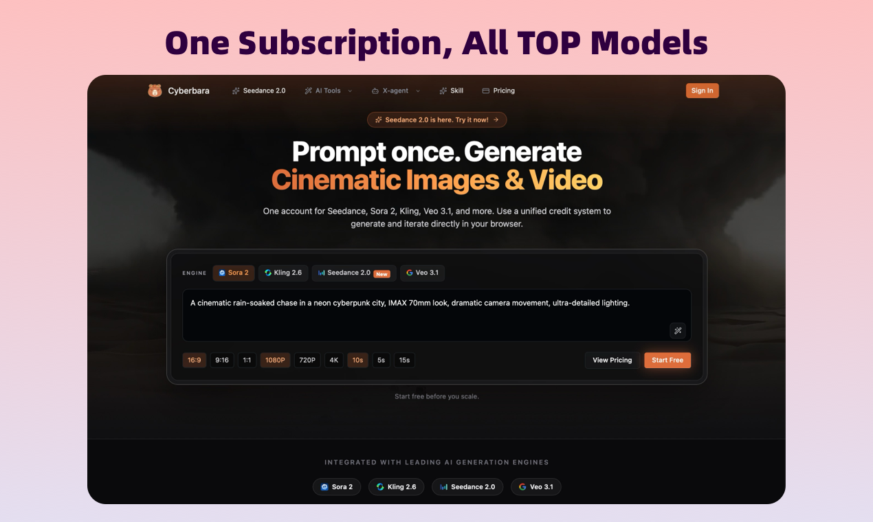 Cyberbara | Exclusive Seedance 2.0 Video Generator screenshot 3