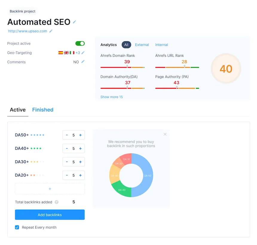 UpSEO screenshot 2