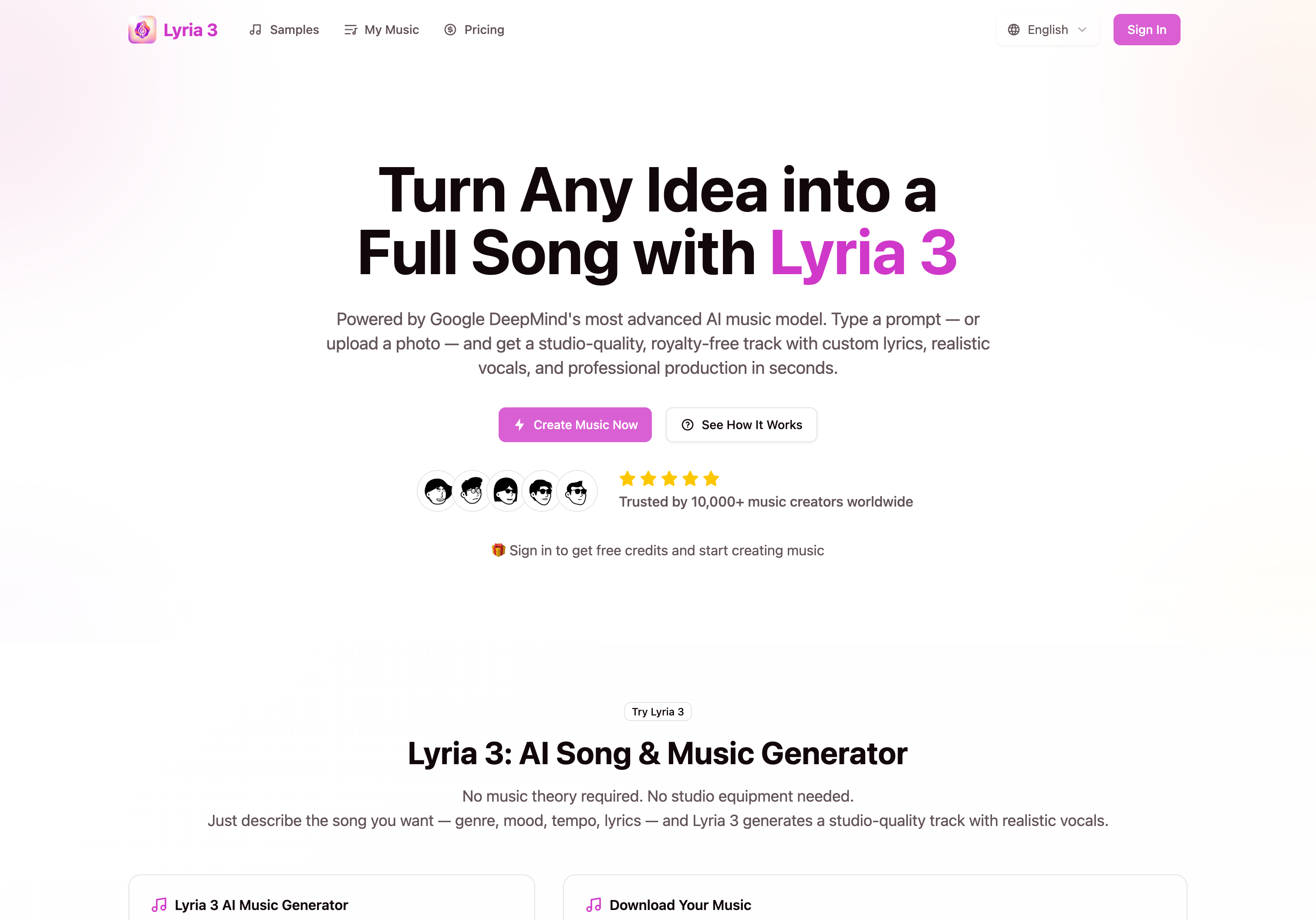 Lyria 3 - AI Song & Music Generator screenshot 1