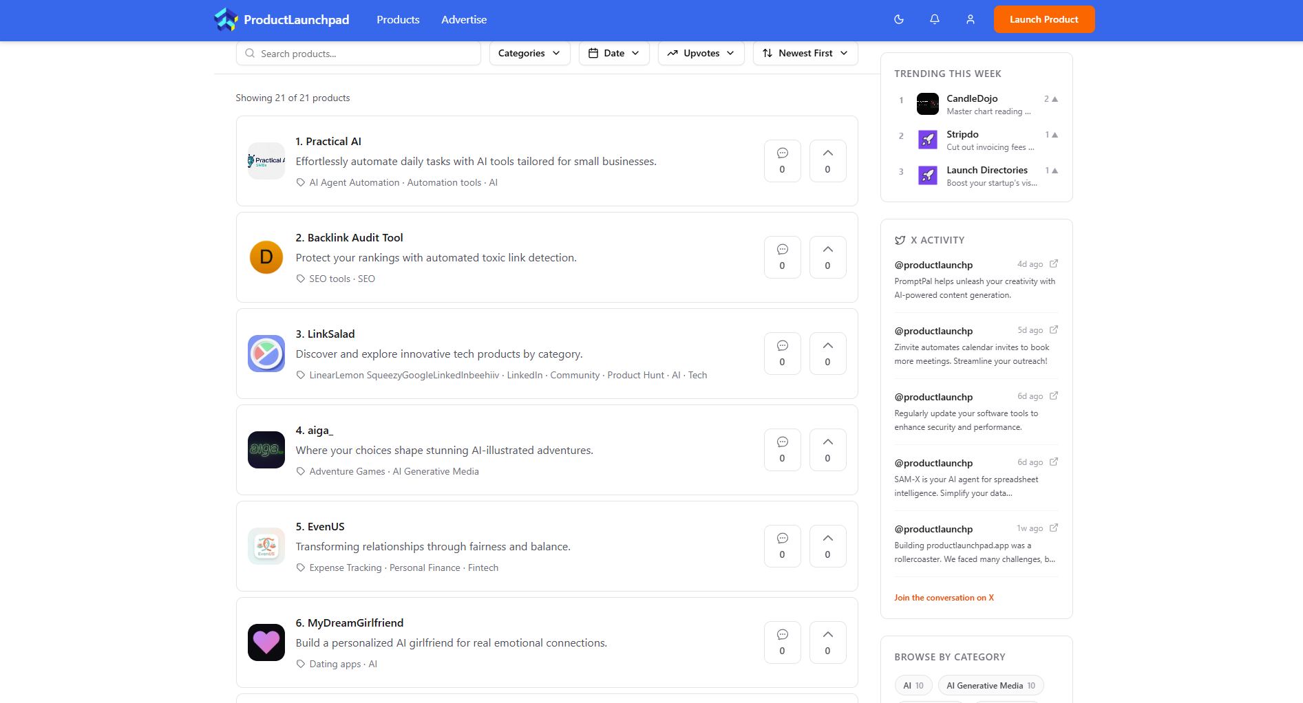 Product Launchpad screenshot 2