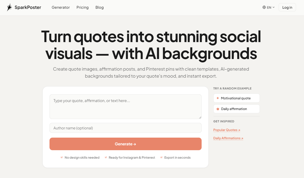 Sparkposter quote image maker screenshot 1