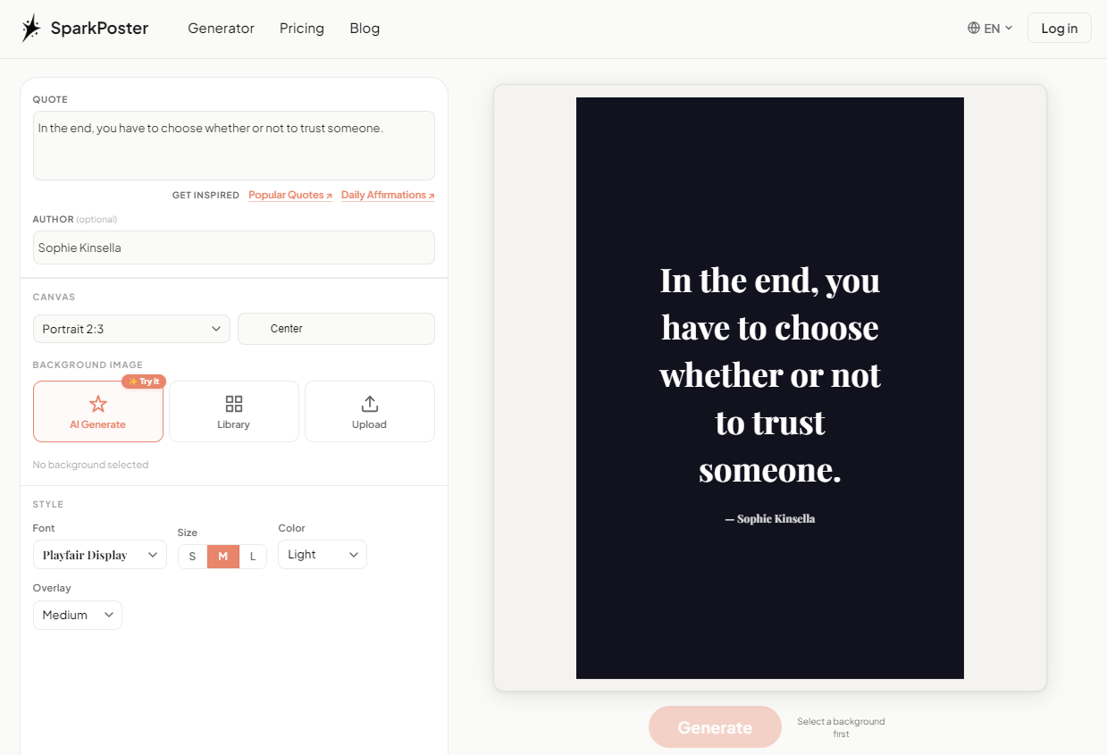 Sparkposter quote image maker screenshot 2