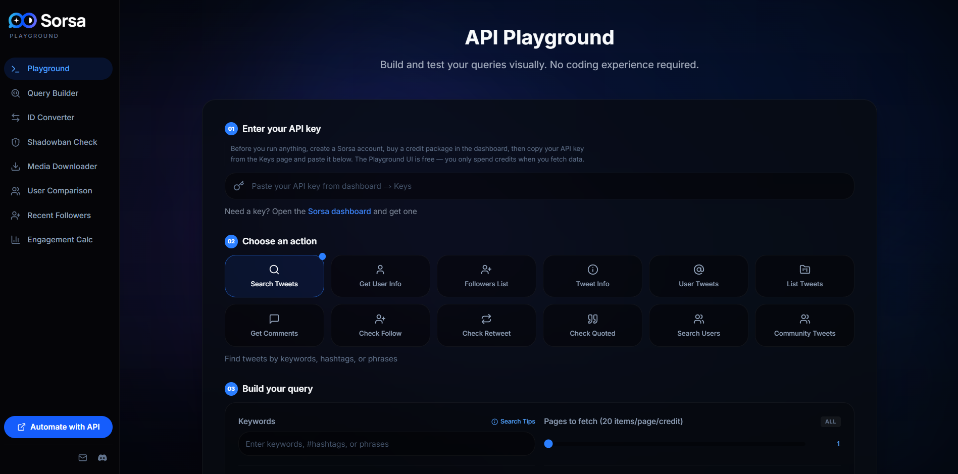Sorsa API screenshot 1